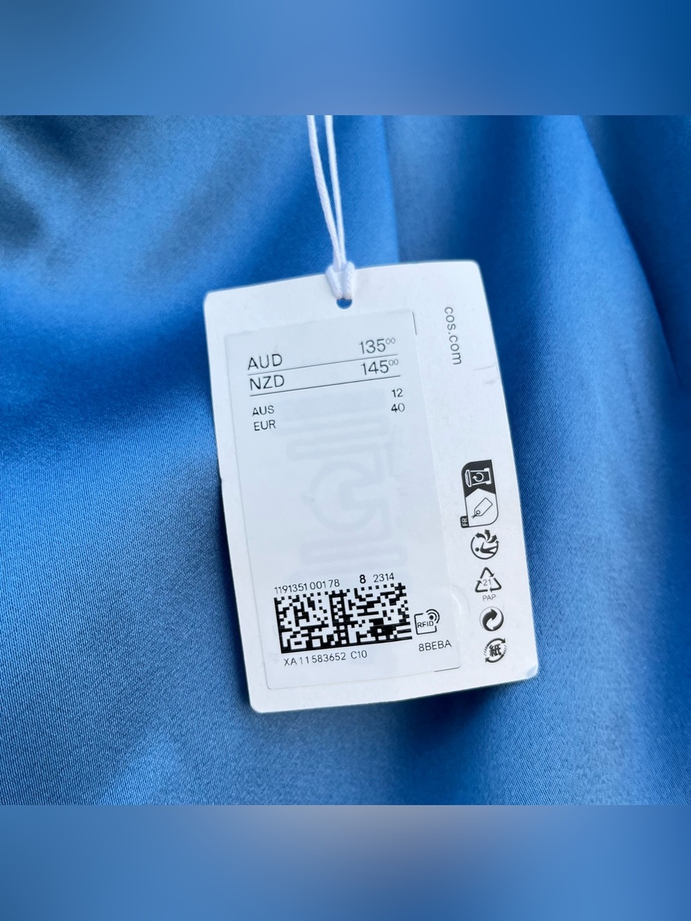 NWT COS Sculpted Blue Mini Skirt. - Picture 9 of 13
